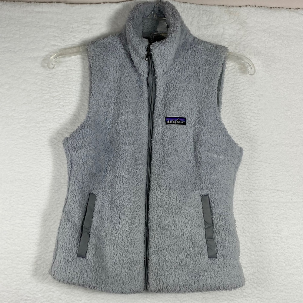 Patagonia Los Gatos Fleece Vest Womens Medium Light Grey Full Zip Sleeveless